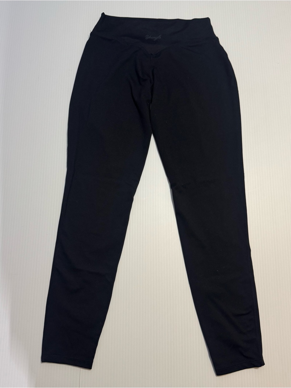 YoungLA Black V Waist Sculpt Leggings High Rise Gym Pilates Athleisure Workout L